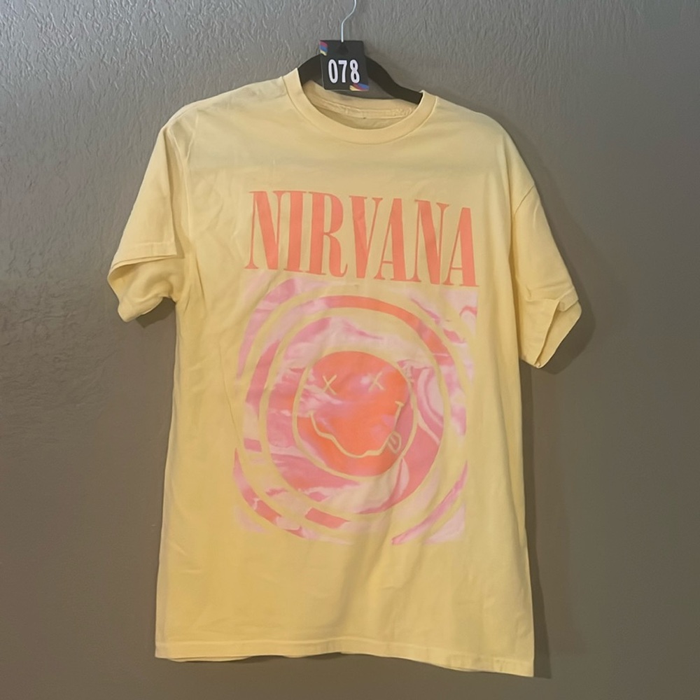 78. Yellow Nirvana Tee NWOT